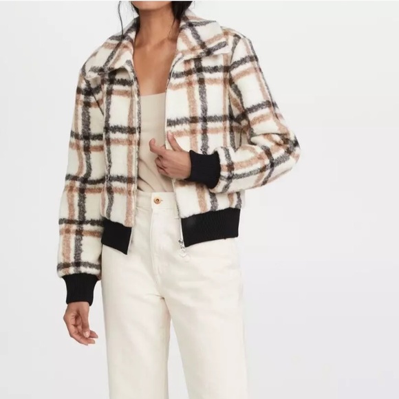 Jonathan Simkhai Pia Plaid Bomber Jacket NWOT - Picture 2 of 10